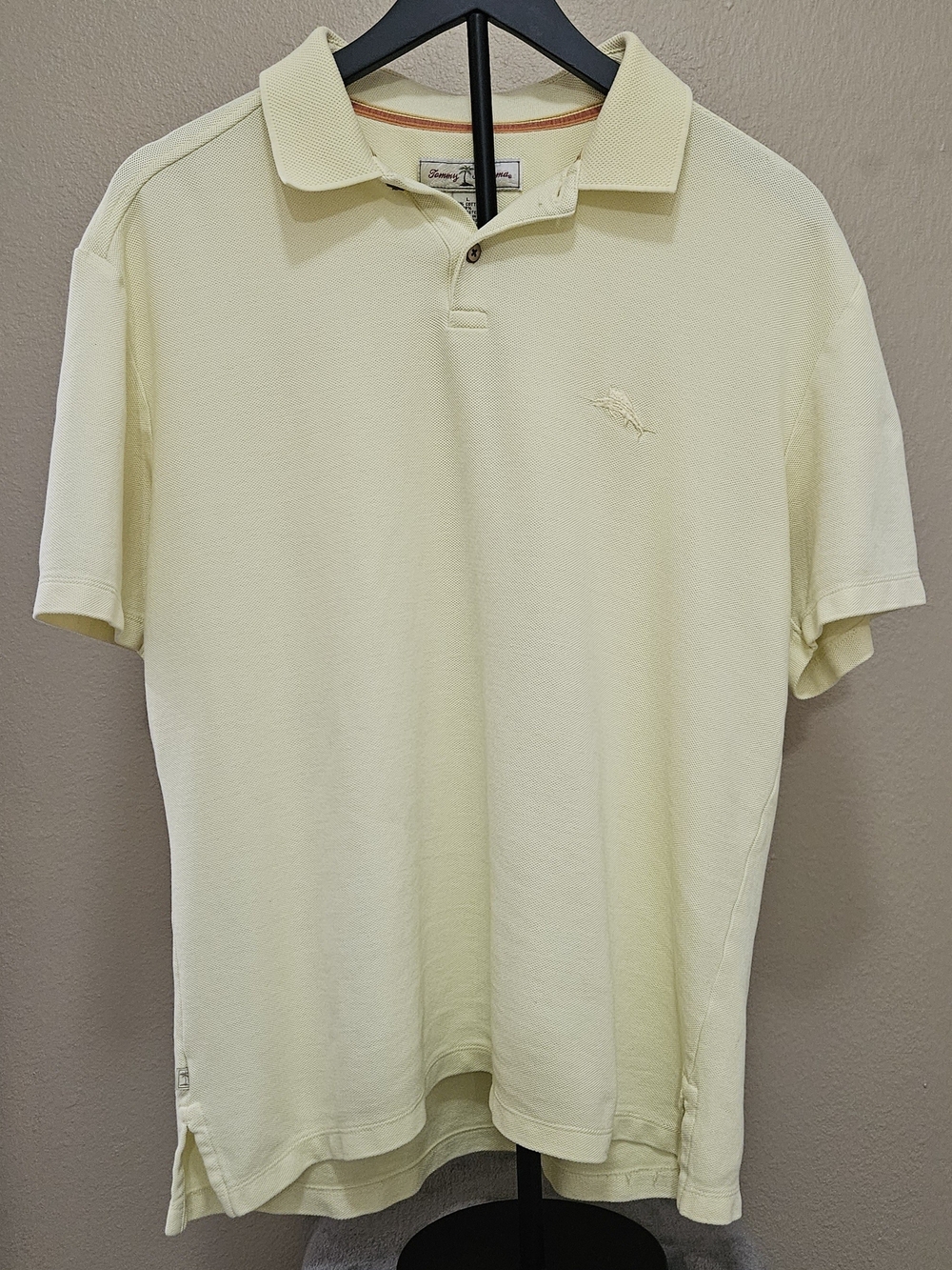 Tommy Bahama Pale Yellow Short Sleeve Polo